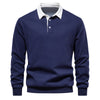 Men's Fashion Casual Versatile Long Sleeves Polo Collar Sweater