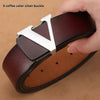 Factory Direct Sales Retro Smooth Genuine Leather Pure Cowhide Letter V Pants Belt