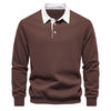 Men's Fashion Casual Versatile Long Sleeves Polo Collar Sweater