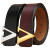 Factory Direct Sales Retro Smooth Genuine Leather Pure Cowhide Letter V Pants Belt