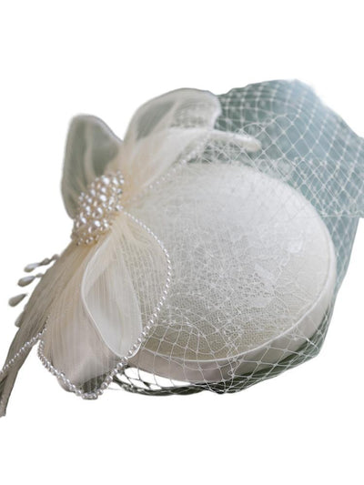 Vintage Mesh White Pearl Hat