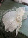 Vintage Mesh White Pearl Hat