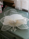 Vintage Mesh White Pearl Hat