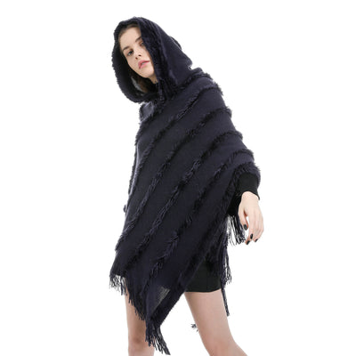 Tassel Hooded Warm Shawl Scarf