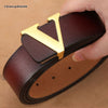 Factory Direct Sales Retro Smooth Genuine Leather Pure Cowhide Letter V Pants Belt