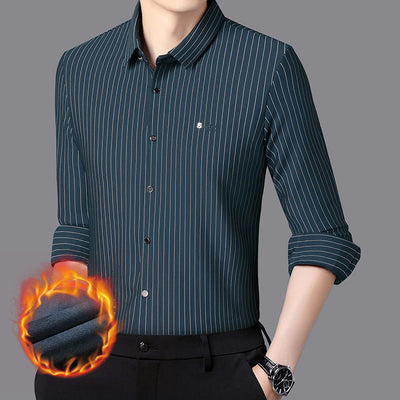 High-grade Striped Long-sleeved Shirt Men's Spring And Autumn Business Casual