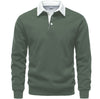 Men's Fashion Casual Versatile Long Sleeves Polo Collar Sweater